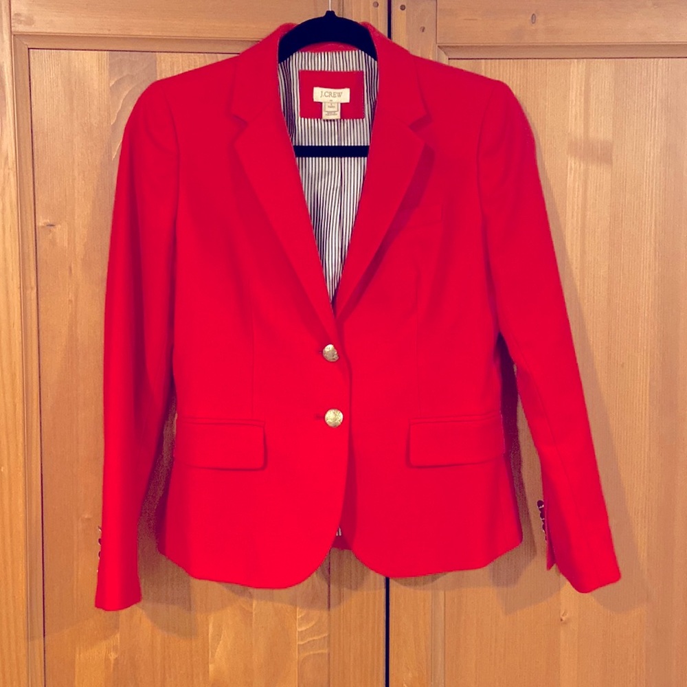 Bright Pink Coral Wool Blend J.Crew Blazer